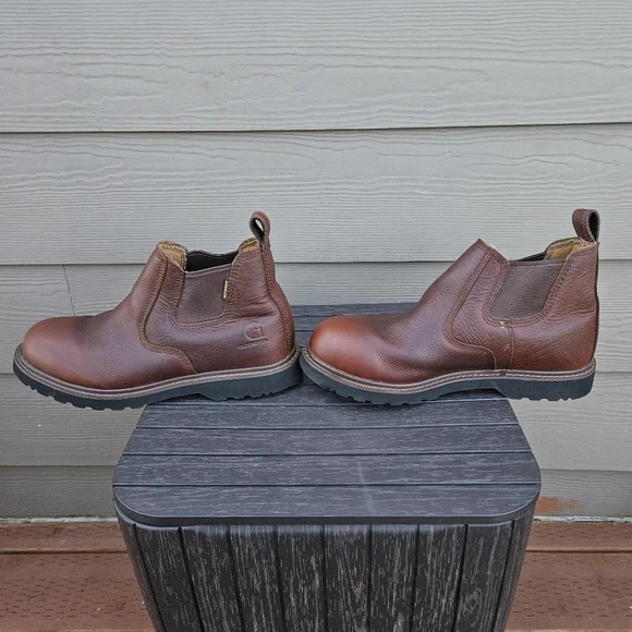 Carhartt 4 Waterproof Romeo Work Ankle Boots Brown Leather CMS4100 Mens 10.5